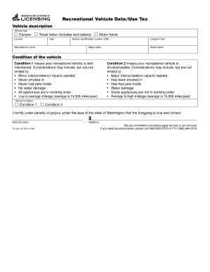 Washington Recreational Vehicle Use Tax Form