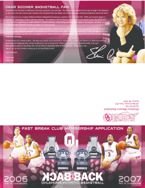 Fast Break Club Membership Pledge Card