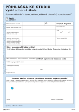 Czech Republic Study Application Form