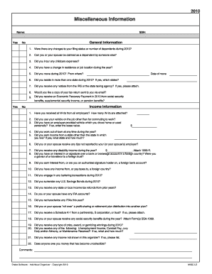 2010 US Federal Tax Organizer