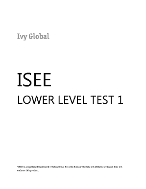 ISEE Lower Level Test 1