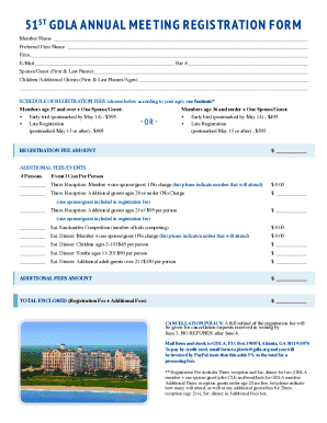 GDLA Annual Meeting Registration Form