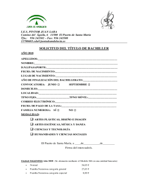 SOLICITUD DEL TTULO DE BACHILLER