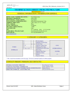 Gds technical sheet - tryp habana libre