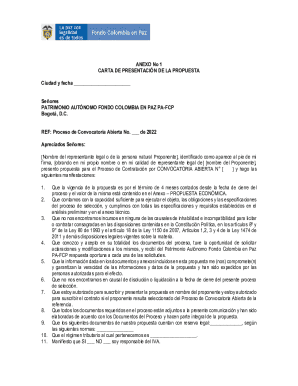 Presento propuesta para el proceso de contratacin por convocatoria abierta n
