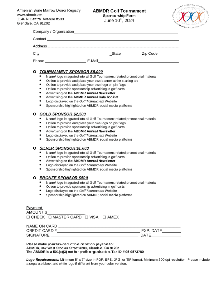ABMDR Golf Tournament Sponsorship Opportunities Golf Tournament