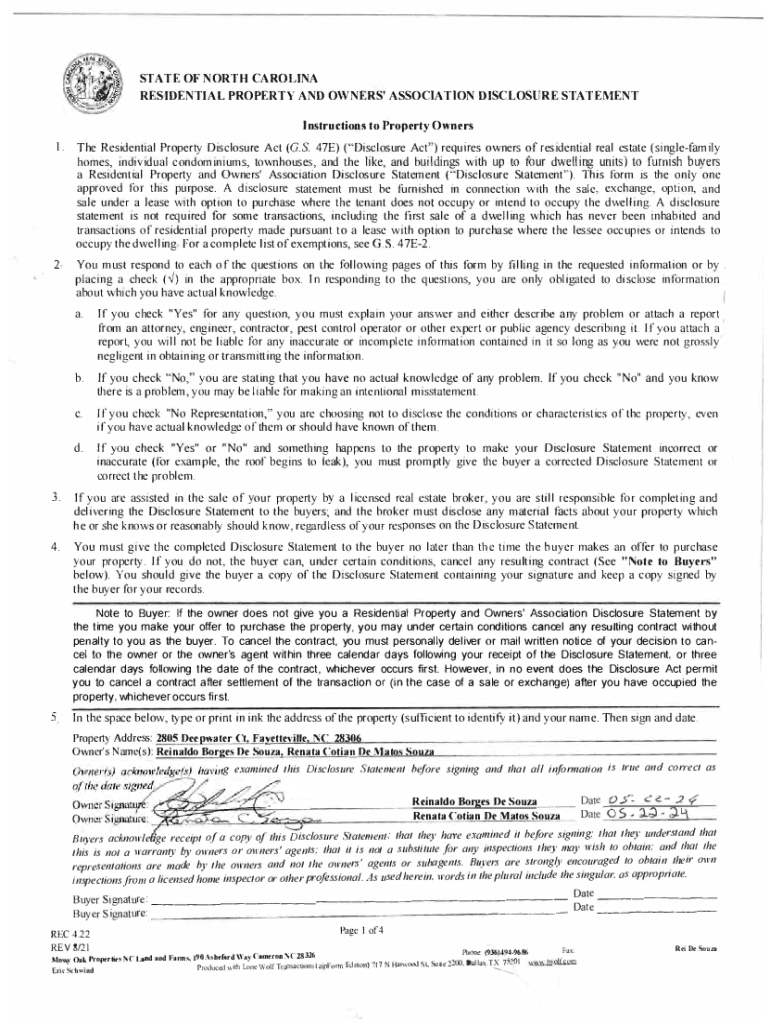 Fillable Online 2021-2024 Form NC REC 4.22 Fill Online, Printable ...