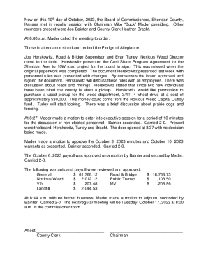 Now on this 10th day of October, 2023, the Board of ...