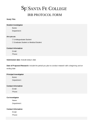 IRB Protocol here (Opens in new window) Doc Template | pdfFiller