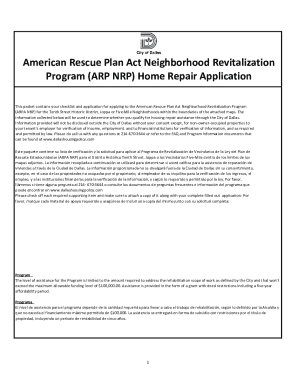 American rescue plan act neighborhood revitalization program ...
