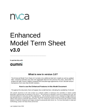 NEW Enhanced Model Term Sheet v3.0