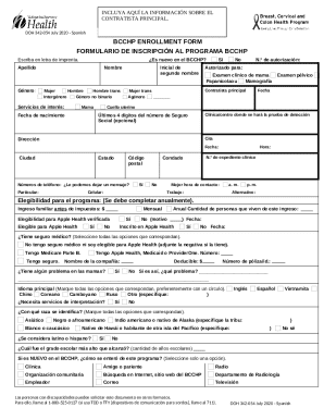 BCCHP Enrollment Form