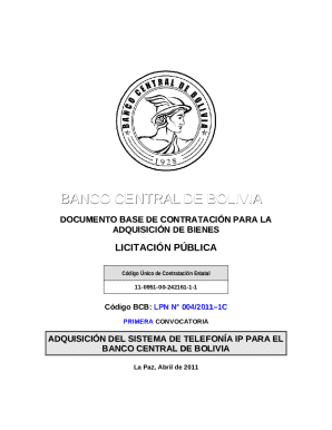 DOCUMENTO BASE DE CONTRATACIN PARA LA ADQUISICIN DE BIENES