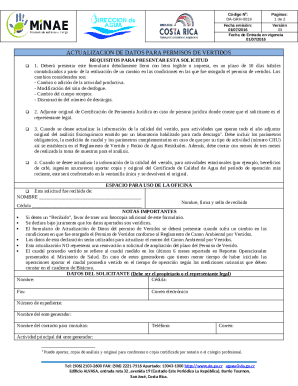 Instructivo del formulario de solicitud de permiso de vertidos