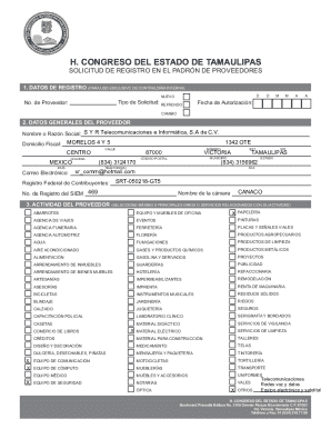 Registro en el padrn de proveedores