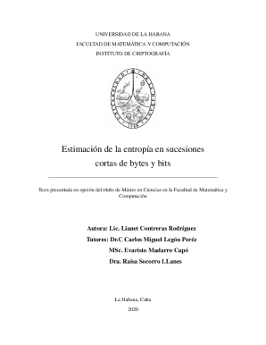 Estimacin de la entropa en sucesiones cortas de bytes y bits