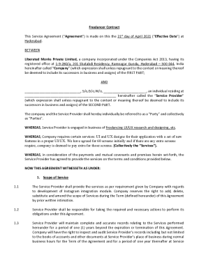 Fillable Online Freelance Contract Template Fax Email Print pdfFiller