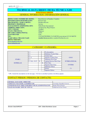 Technical data sheet / ficha tcnica /gds