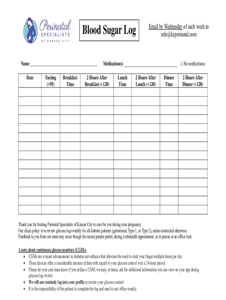 Fillable Online Normal Blood Sugar Levels Chart for Pregnancy Fax Email