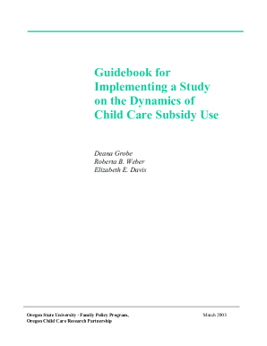 The Dynamics of Child Care Subsidy Use by Rural ...