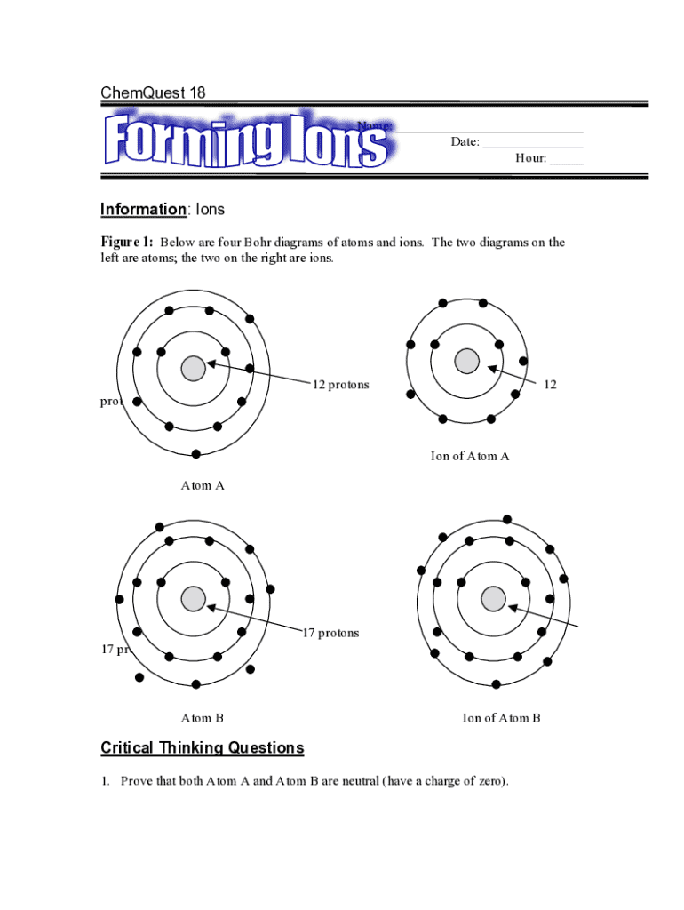 ChemQuest 18 Ions Worksheet - Blank Fillable Template | Fill Out, Print ...