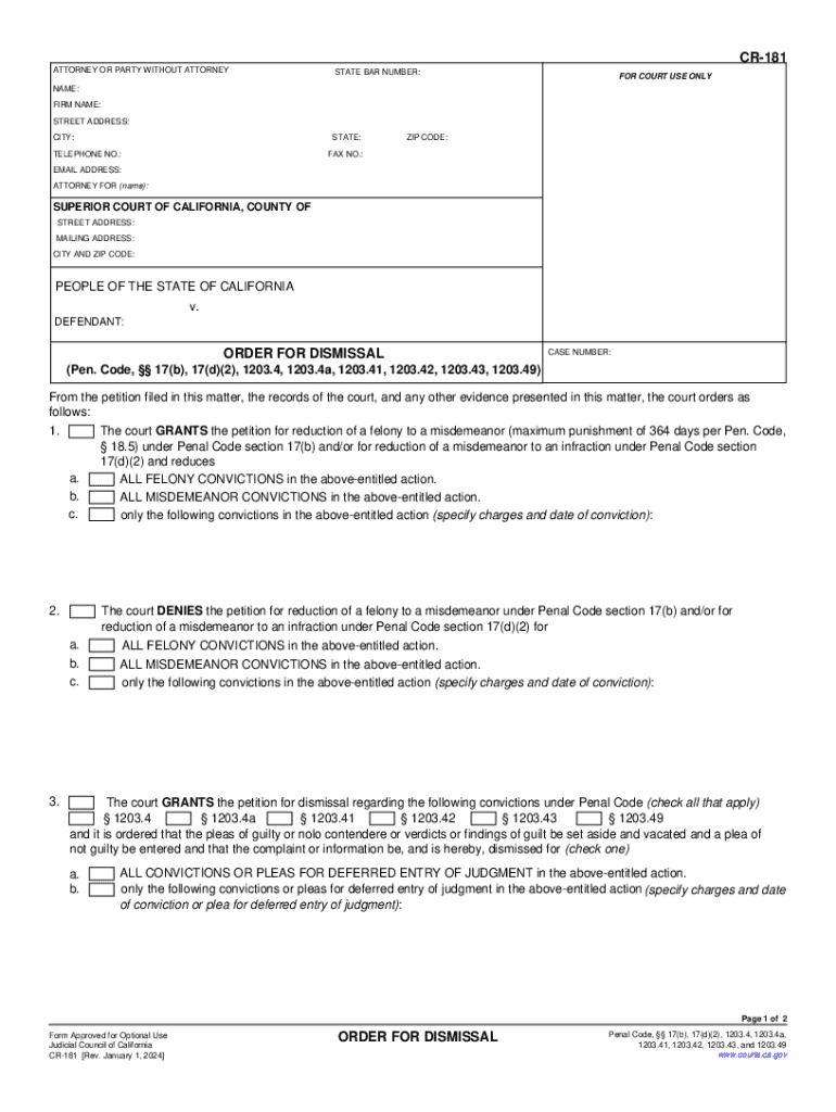 Instructions for Filling Out a Petition for Dismissal Preview on Page 1