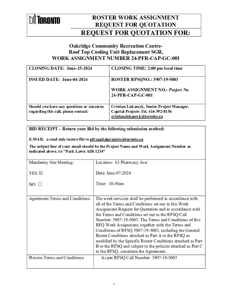 Fillable Online ROSTER WORK ASSIGNMENT Fax Email Print - pdfFiller