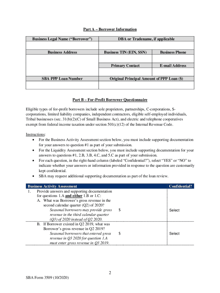 SBA-Form-3510-PPP-Loan-Necessity-Questionnaire-Non- Preview on Page 1
