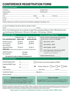 Registration form for Coming Home Conference