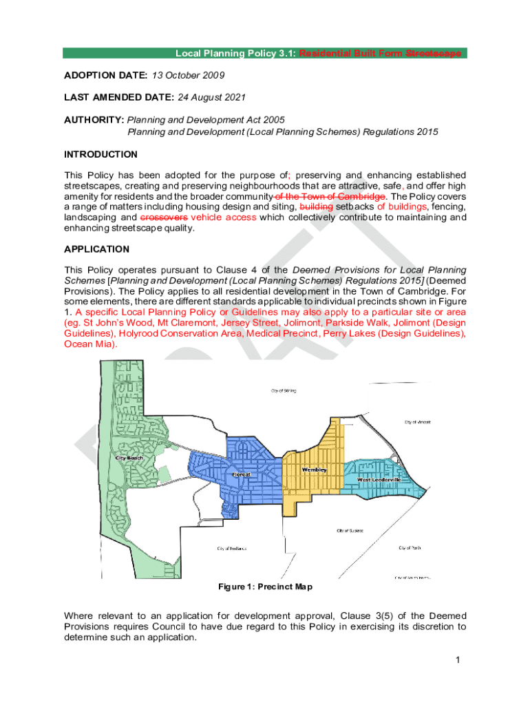 Fillable Online Local Planning Policy 3.1 Residential Built Form ...