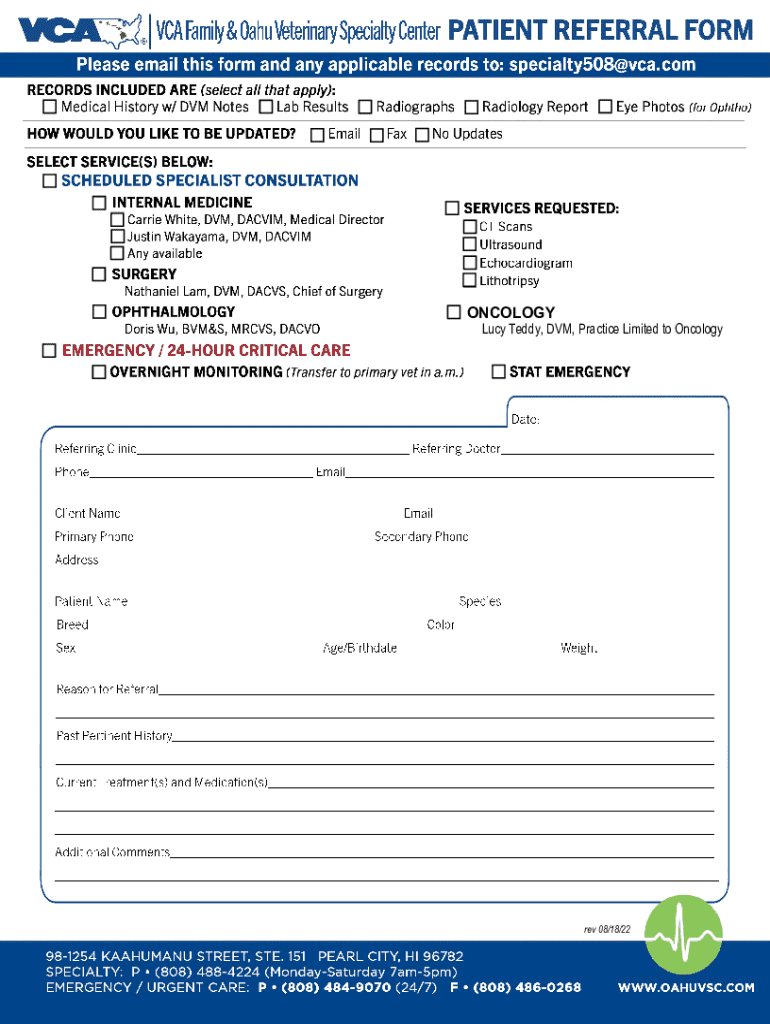 VCA Family and Oahu Veterinary Specialty CenterStaff Preview on Page 1