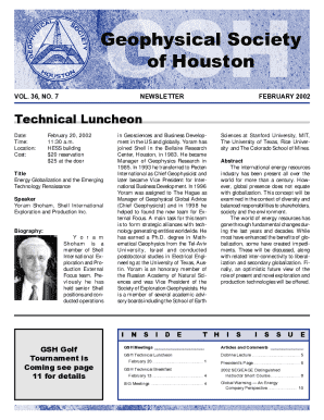 Geophysical Society of Houston, Texas (GSH), Technical ...