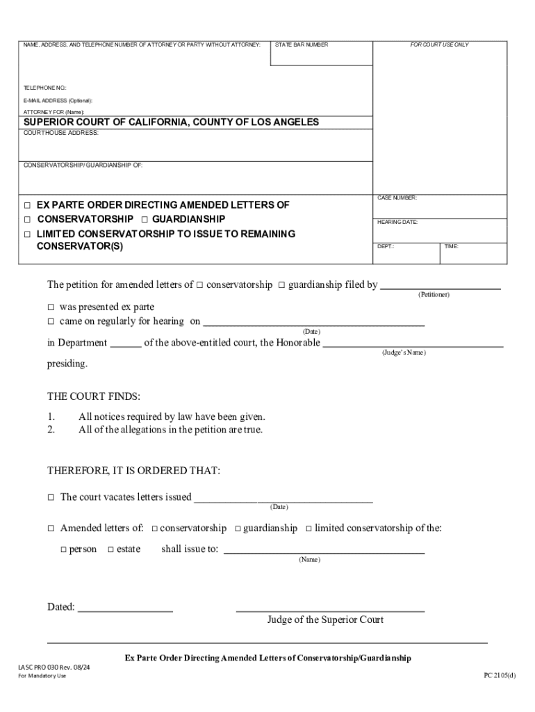 The petition for amended letters of conservatorship of Preview on Page 1