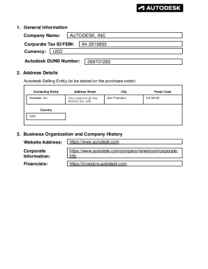 ADSK, Inc. United States (USD) Vendor Form