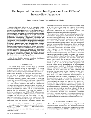 The Impact of Emotional Intelligence on Loan Officers' ...