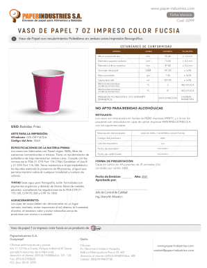 Vaso de papel 7 oz impreso color fucsia