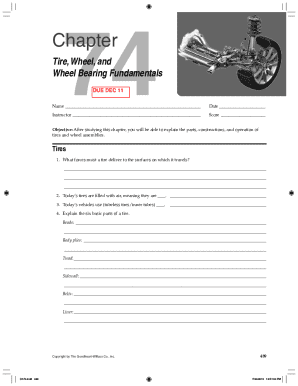 Chapter 74 Tire, Wheel and Wheel Bearing Vocabulary