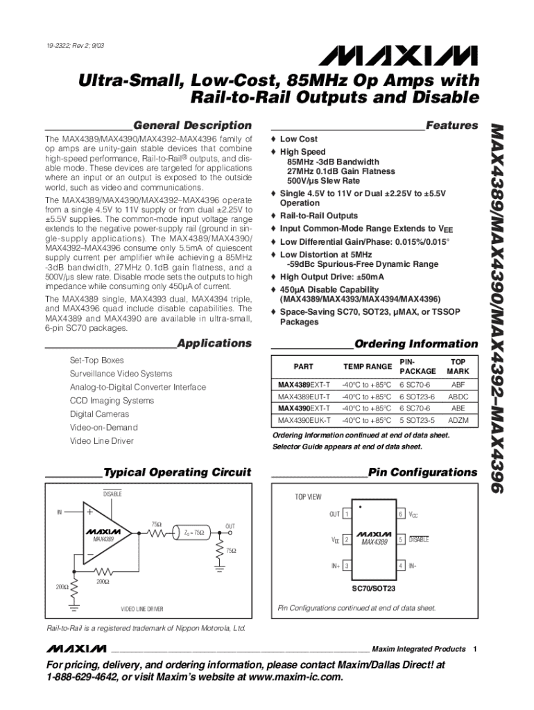 10x OPA2350UA Amplificatore Operazionale High-Speed - Rail-to-Rail - TI