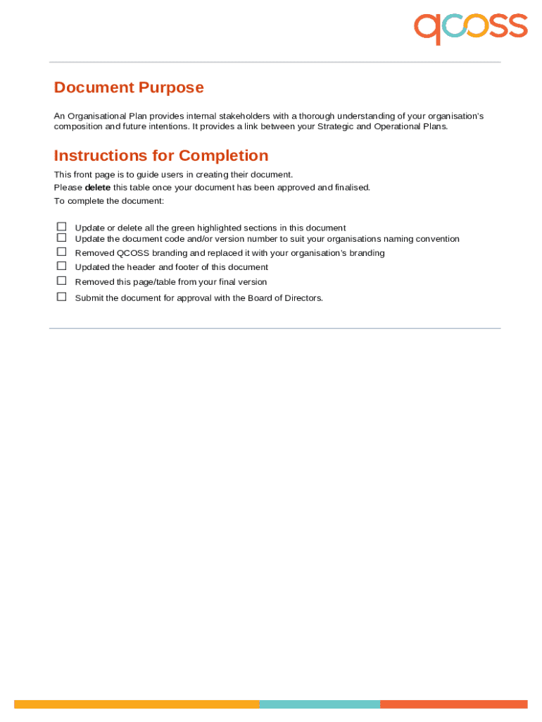 Organisational Plan template Doc Template pdfFiller