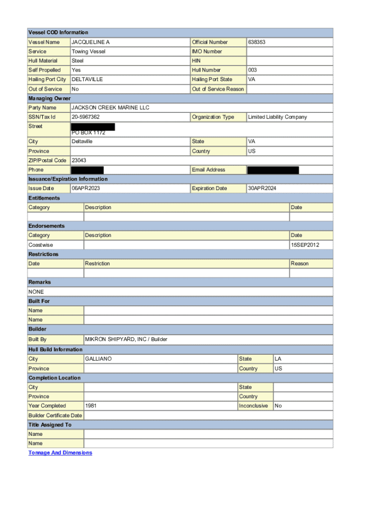 Fillable Online Boat Hull ID Number Check - American Vessel ...