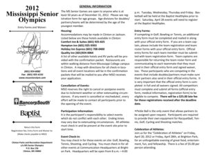 Mississippi Senior Olympics Registration Form