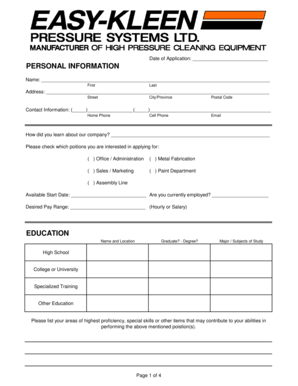 Employment Application Form
