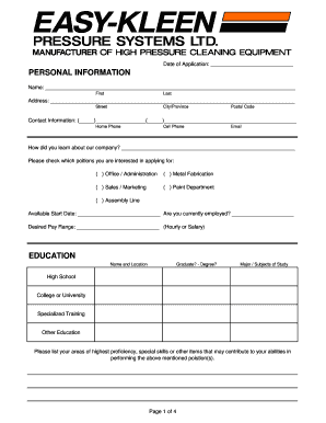Employment Application Form