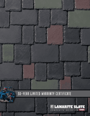 TAMKO 50-Year Limited Warranty Certificate