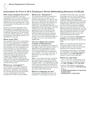Illinois Employee Withholding Allowance Certificate