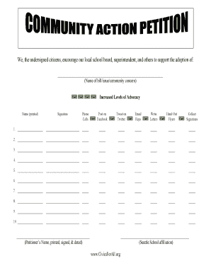 Petition for School Board Advocacy