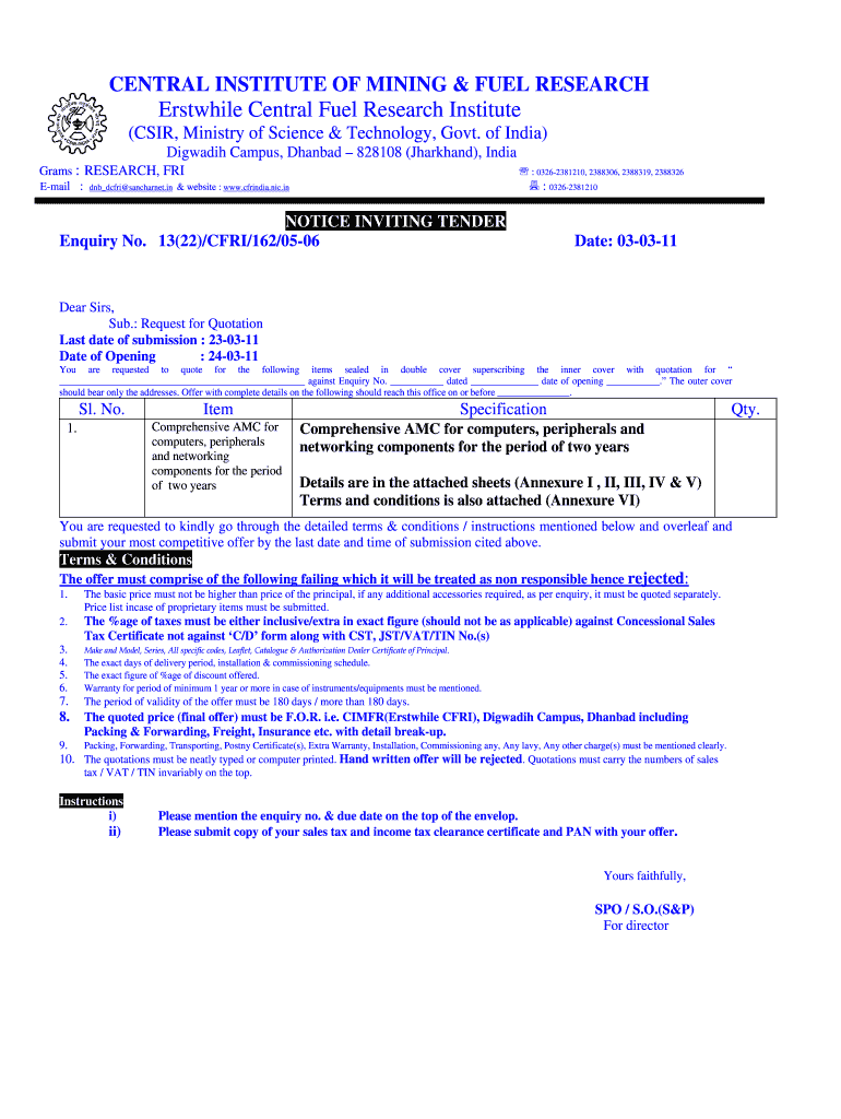 Fillable Online cfriindia nic Erstwhile Central Fuel Research Institute
