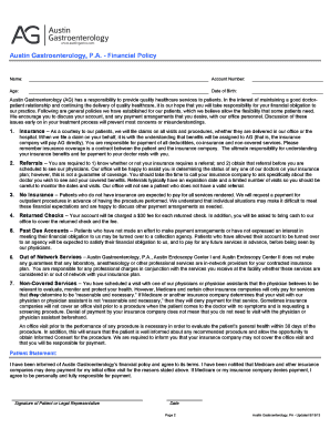 Austin Gastroenterology Financial Policy