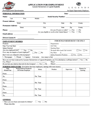 Employment Application Form