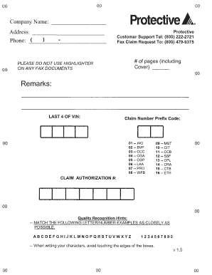 Vehicle Service Contract Claim Submission Form